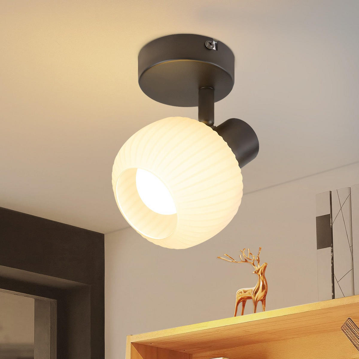 DECKENSTRAHLER Leuchtar 10/13/12.5 cm - Schwarz, Metall (12.5/10/13cm) - ZMH