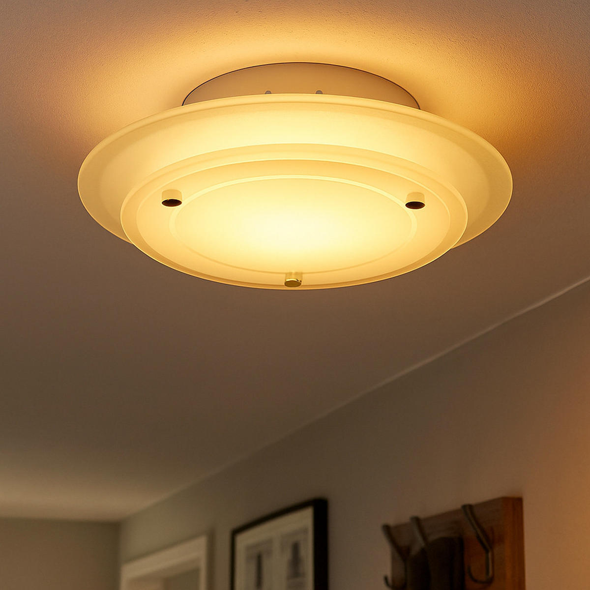 LED DECKENLEUCHTE CASSIS Metall Weiß - Weiß, Glas (22/22/9.5cm)