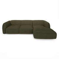 ECKSOFA RECHTS Bouclé-Stoff Olivgrün 272cm - Olivgrün, Textil (272/165cm) - Sia Home
