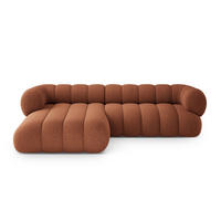 ECKSOFA Koge aus Chenille-Stoff ziegelrot 5 Sitzplätze - Orange, Textil (165/270cm) - Cosmopolitan Design