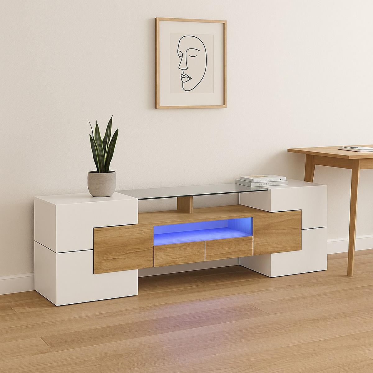 SIDEBOARD Weiß 200/30/60.7 cm - Weiß, Holzwerkstoff (30/60.7/200cm) - Urban Meuble