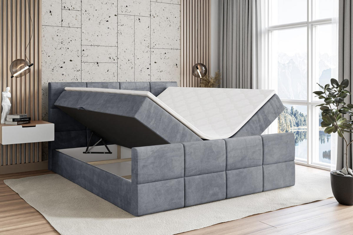 BOXBETT ARDENI-Z - 140x200 cm - H4 - Grau - Grau, Holzwerkstoff (140/200cm) - ALTDECOR