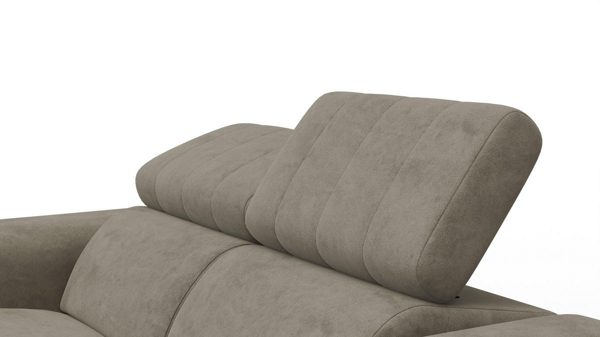 RELAXSOFA NORDEL 2-Sitzer, dunkles beige - Beige/Schwarz, Holz/Textil (150/80/105cm) - Courtois Laville