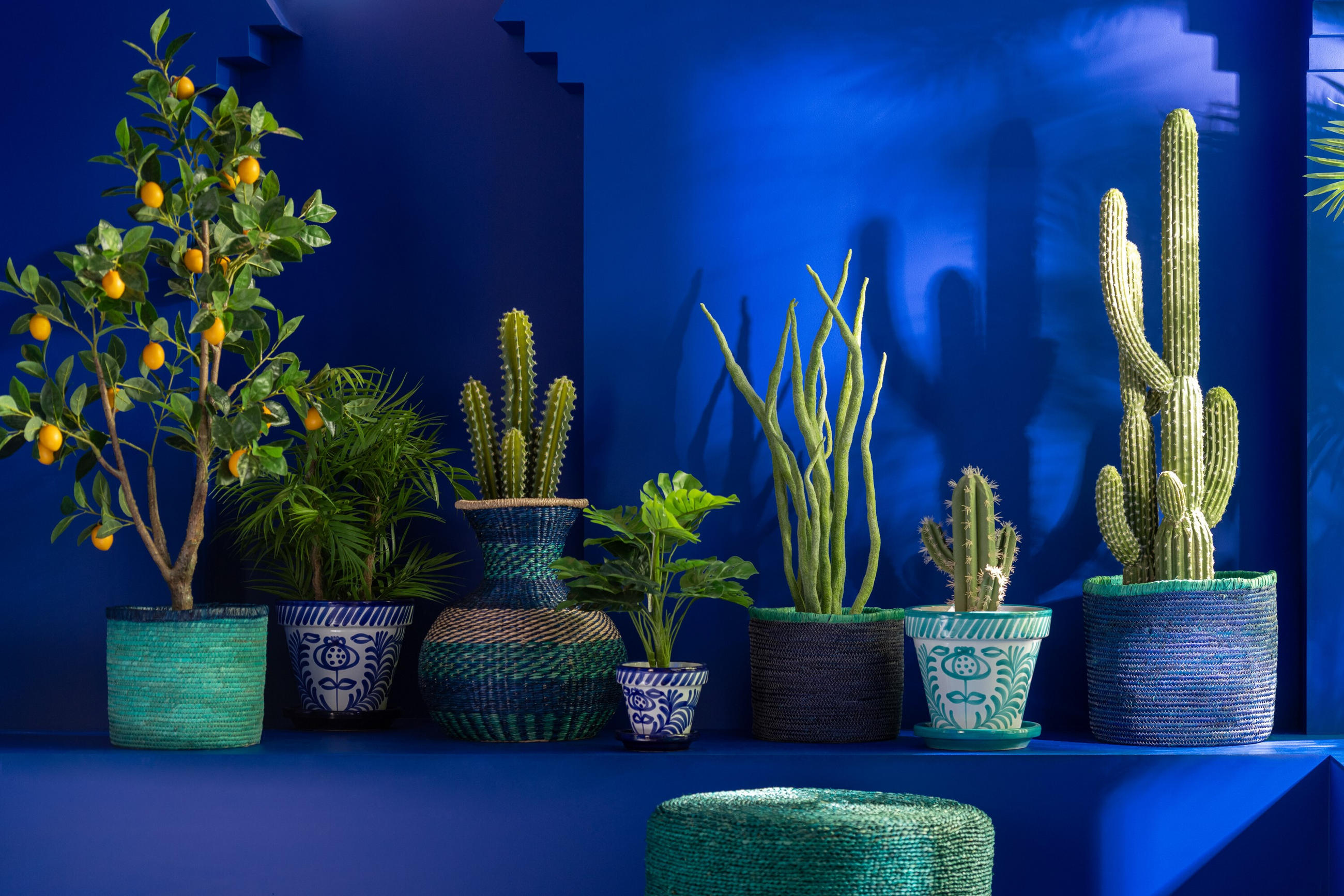 BLUMENTOPF GRANADA PATTERN - Töpferei - Blau - S - Ø 21 cm - Multicolor, Keramik (21/19cm) - J-Line