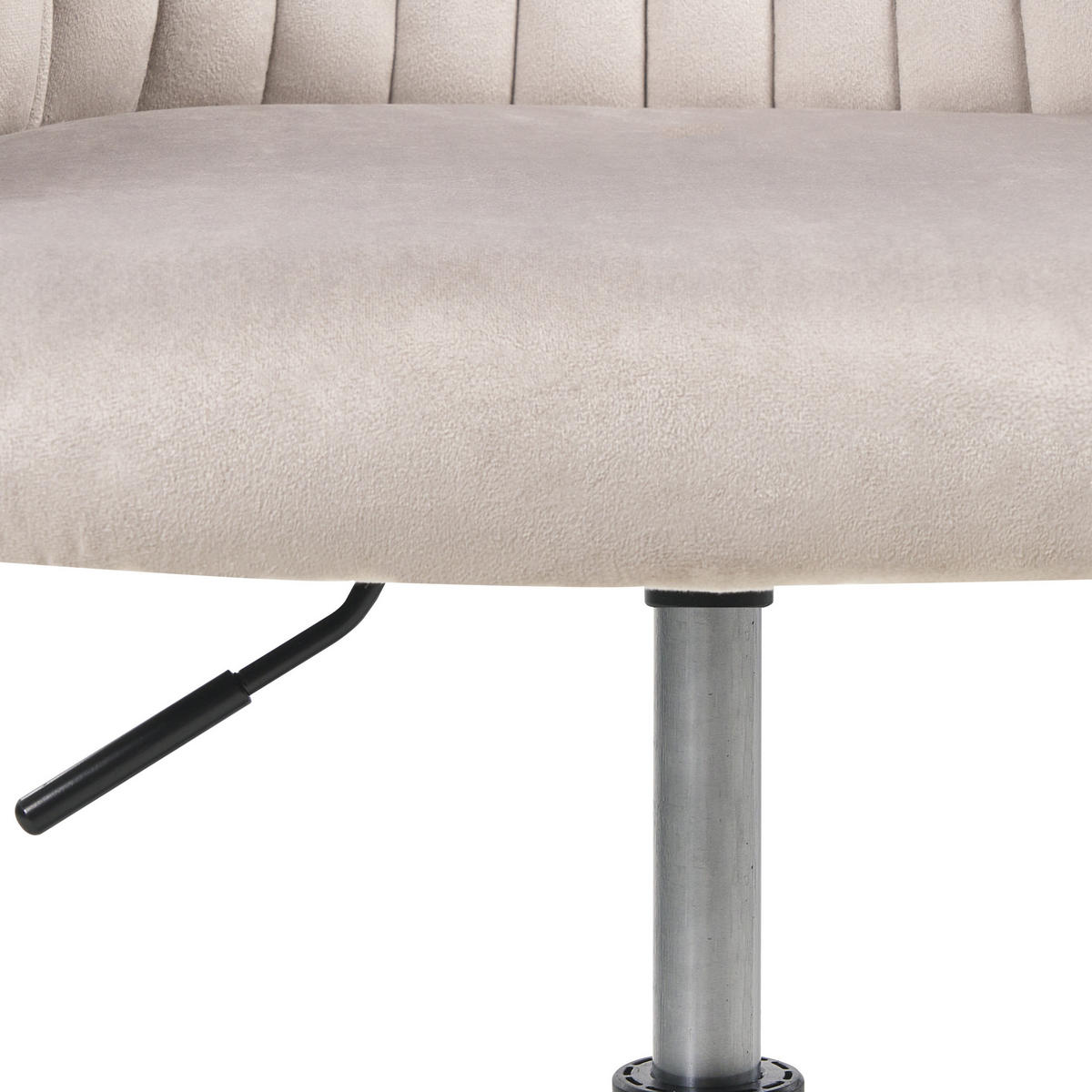 BÜROSTUHL Samtstoff Taupe Venice - Beige/Schwarz, Textil (64/89/64cm) - Beliani
