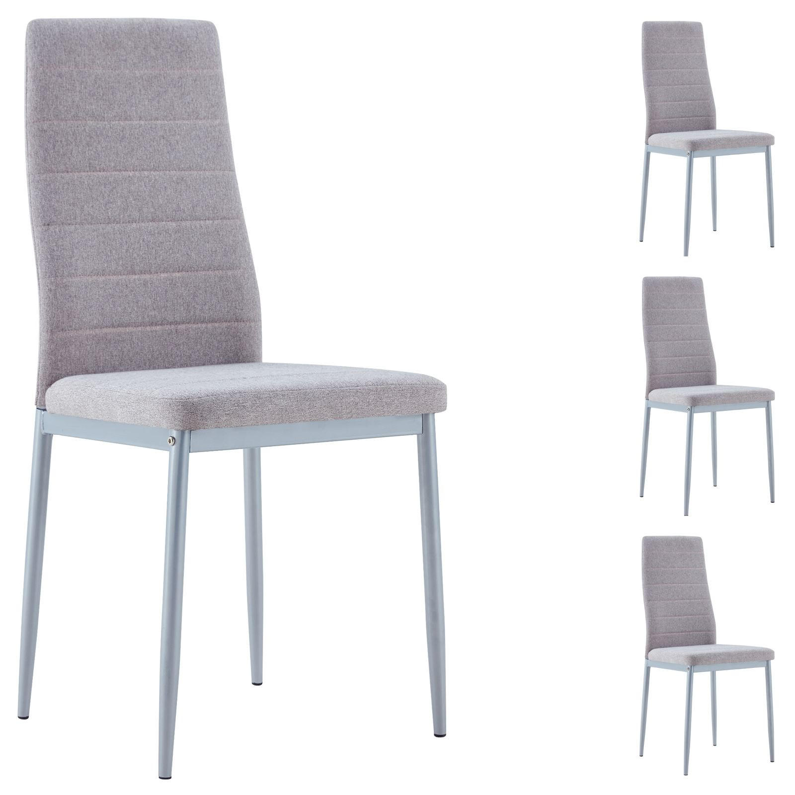 ESSZIMMERSTUHL NATHALIE 4er-Set grau - Grau, Textil (43/100/50cm) - IDIMEX