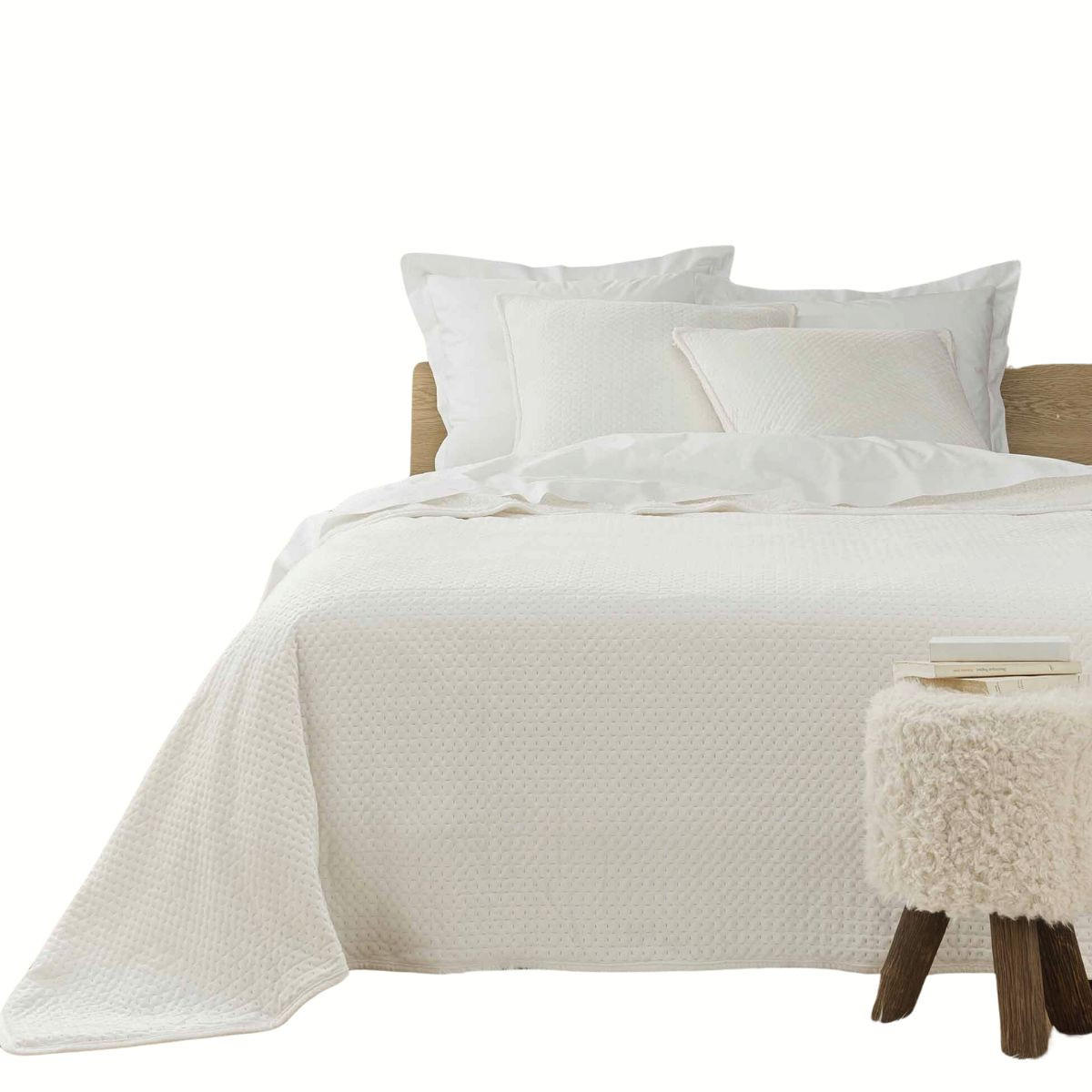 Douceur D'Intérieur Tagesdecke 240x260 Cm – Salbei-Farbe, Baumwolle-Polyester Mix, Waschbar & Pflegeleicht