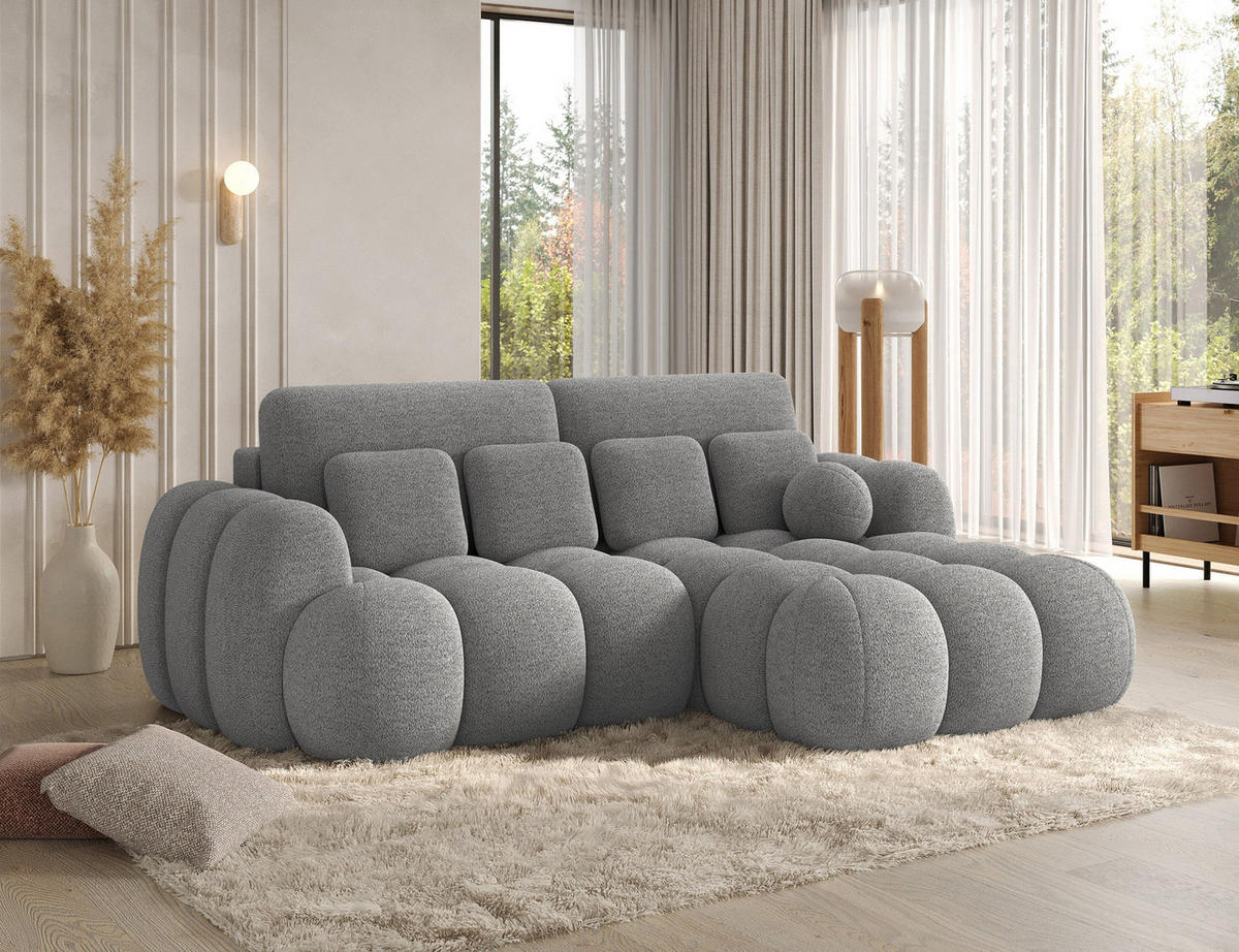 ECKSOFA COVELION L-Form – Schlaffunktion, Bettkasten, Wellenfederung, HR-Kaltschaum, inkl. Kissen, moderner Wohnkomfort - Anthrazit, Kunststoff (167/260cm) - Wohnideebilder