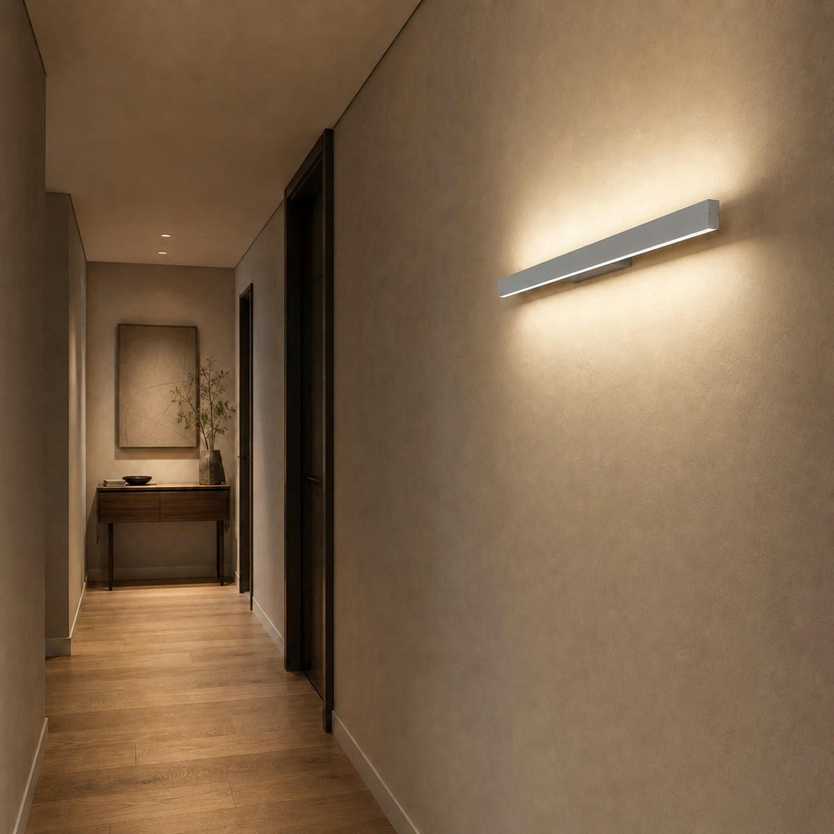 Lumicom Led-Wandleuchte Grau 90x3.1x7 cm