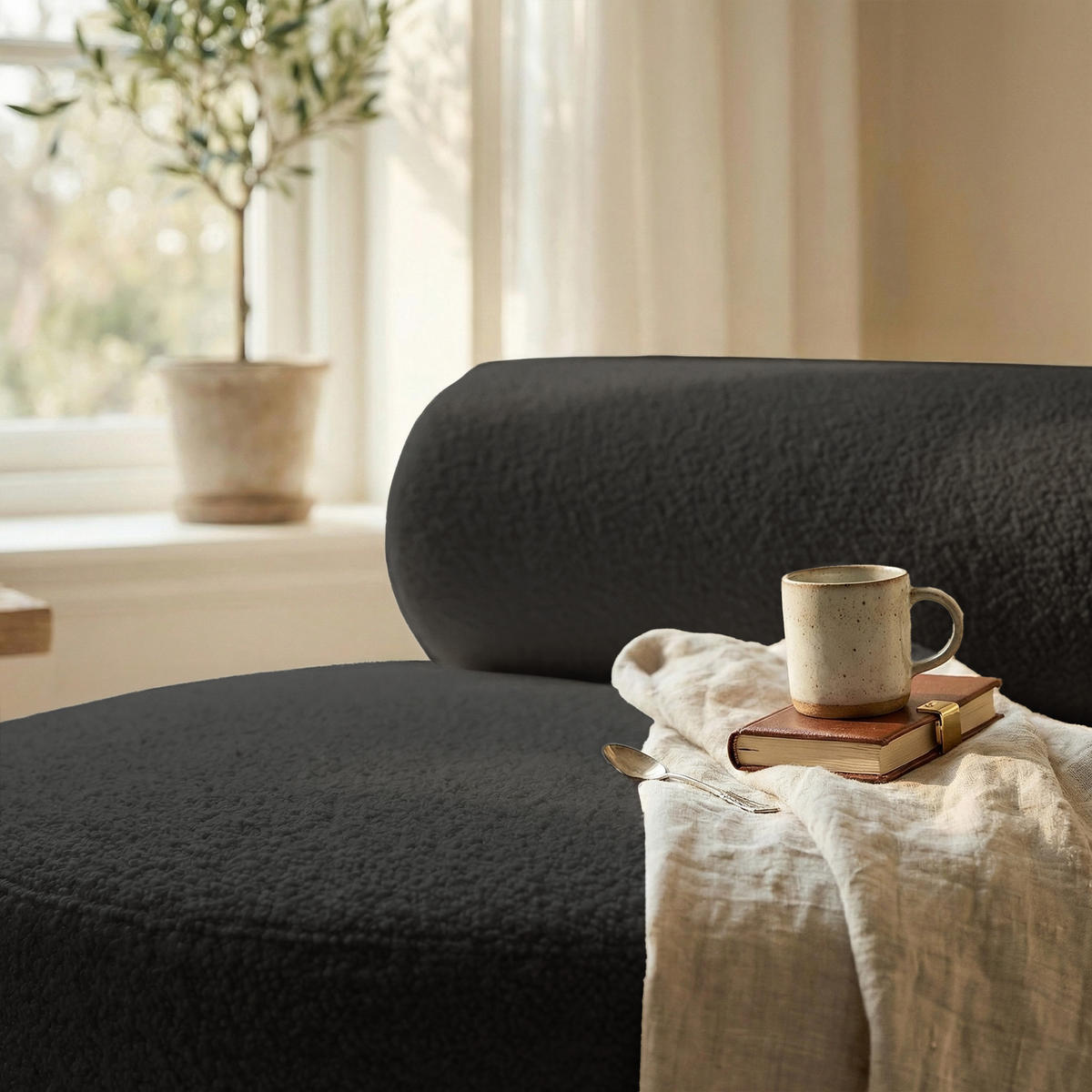 SESSEL CHERRY 90/78 cm, in Anthrazit - Anthrazit, Textil (90/78/90cm) - Idohome