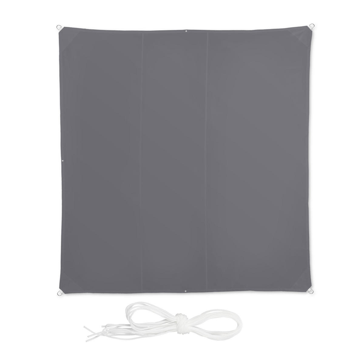 SONNENSEGEL - Grau, Textil/Metall (400/400cm) - Relaxdays