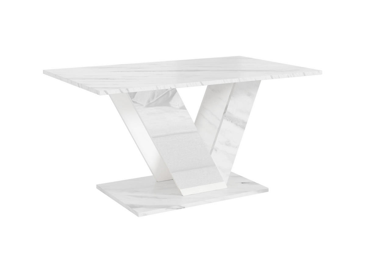 COUCHTISCH 100 cm Weiß Marmor-Optik - Weiß, Holzwerkstoff (60/100/55cm) - Home Collective