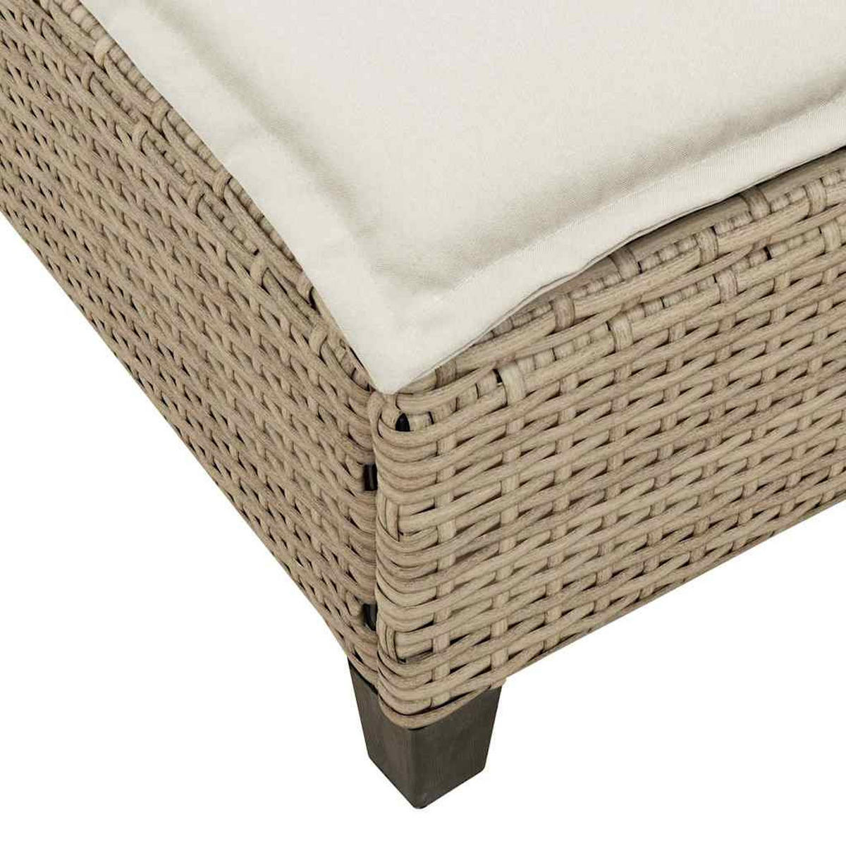 SONNENLIEGE Mit Auflagen Beige 55/200/25,5Cm Poly Rattan - Beige, Kunststoff (200/25.5/55cm) - vidaXL