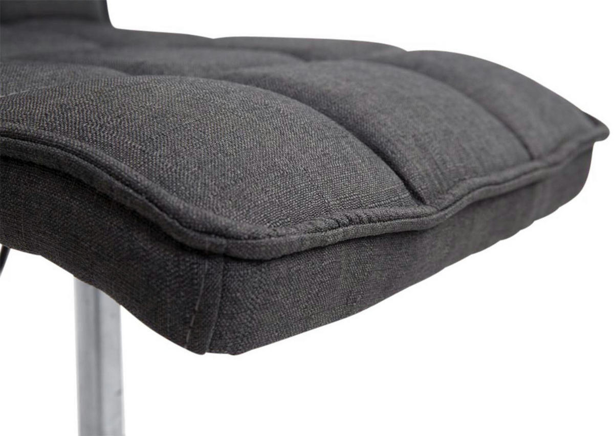 ESSZIMMERSTUHL 2er Set Stoff dunkelgrau - Chromfarben/Dunkelgrau, Textil/Metall (43/90/56cm) - CLP