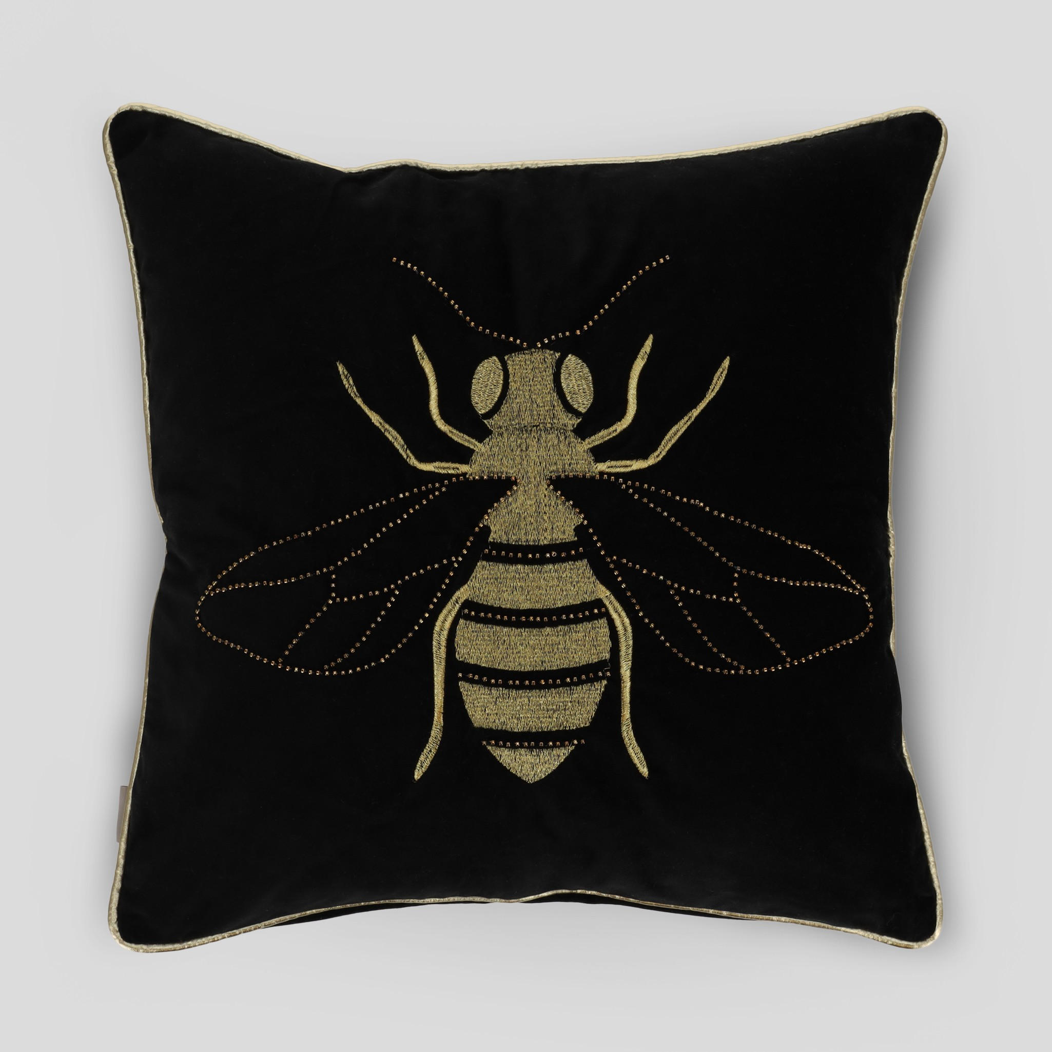 BESTICKTER KISSENBEZUG Beliamo - Schwarz, Textil (45/45cm) - home&you