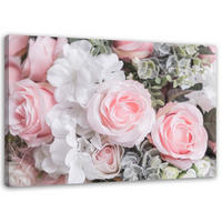 WANDBILD Rosa Rosen - Rosa, Textil (60/40cm) - Feeby
