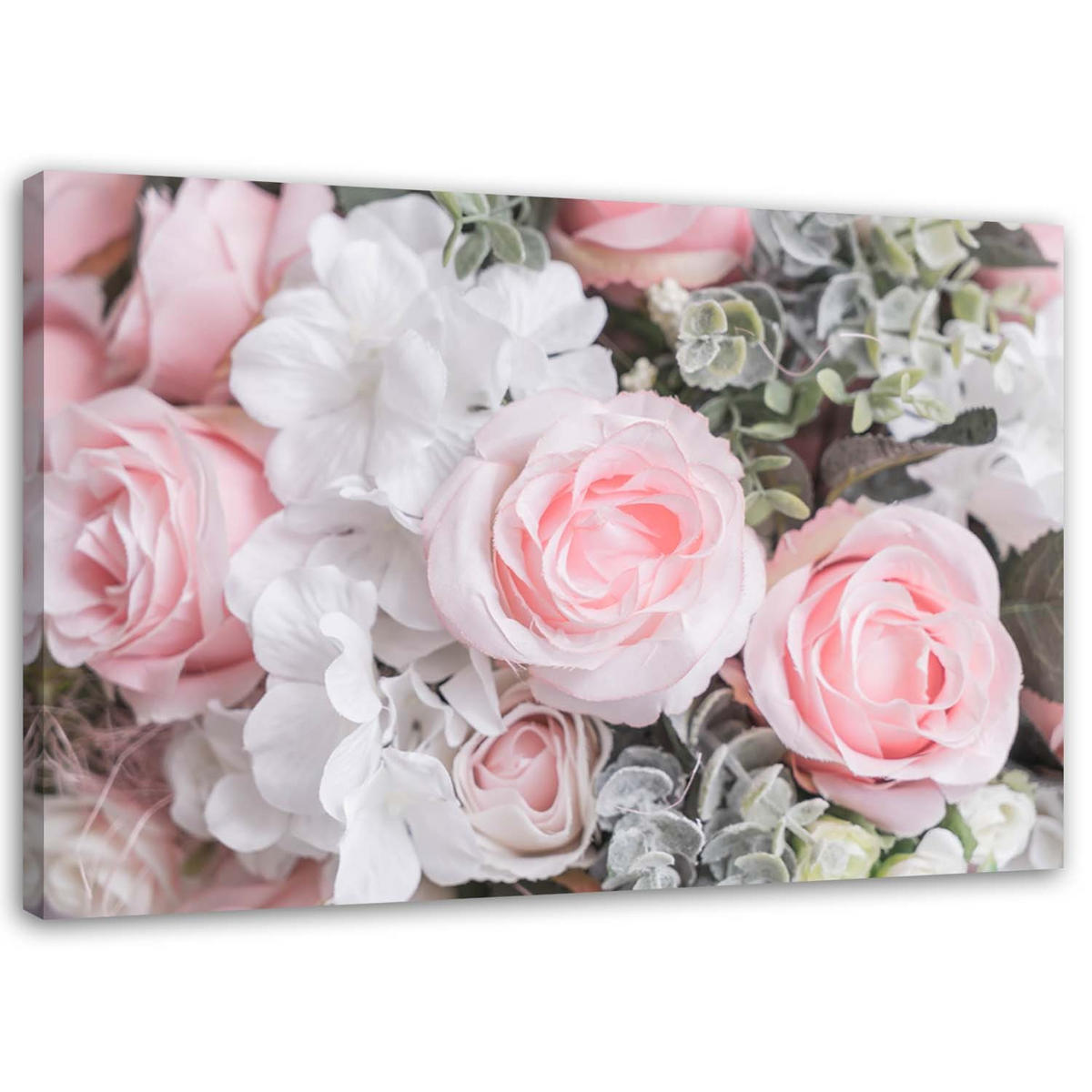 WANDBILD Rosa Rosen - Rosa, Textil (60/40cm) - Feeby