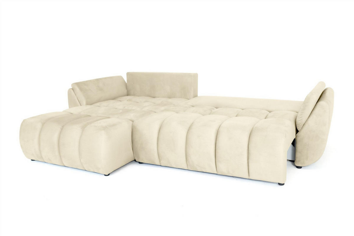 ECKSOFA Collin Mit Schlaffunktion - Beige, Holzwerkstoff/Textil (280/185cm) - Fun Möbel