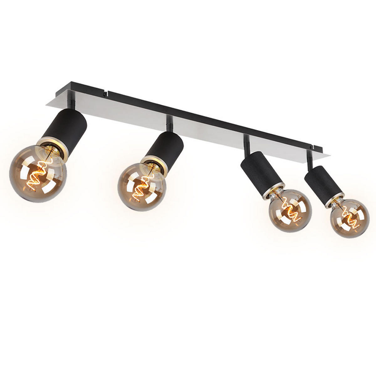 LED DECKENLEUCHTE Schwarz Metall - Schwarz, Holz (80/10/18cm)