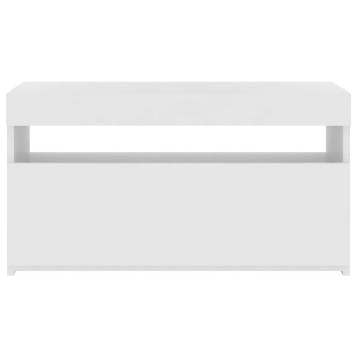 TV-SCHRANK Mit Led-Leuchten Weiss 75/35/40 Cm - Weiß, Holzwerkstoff (36.5/40/140cm) - vidaXL