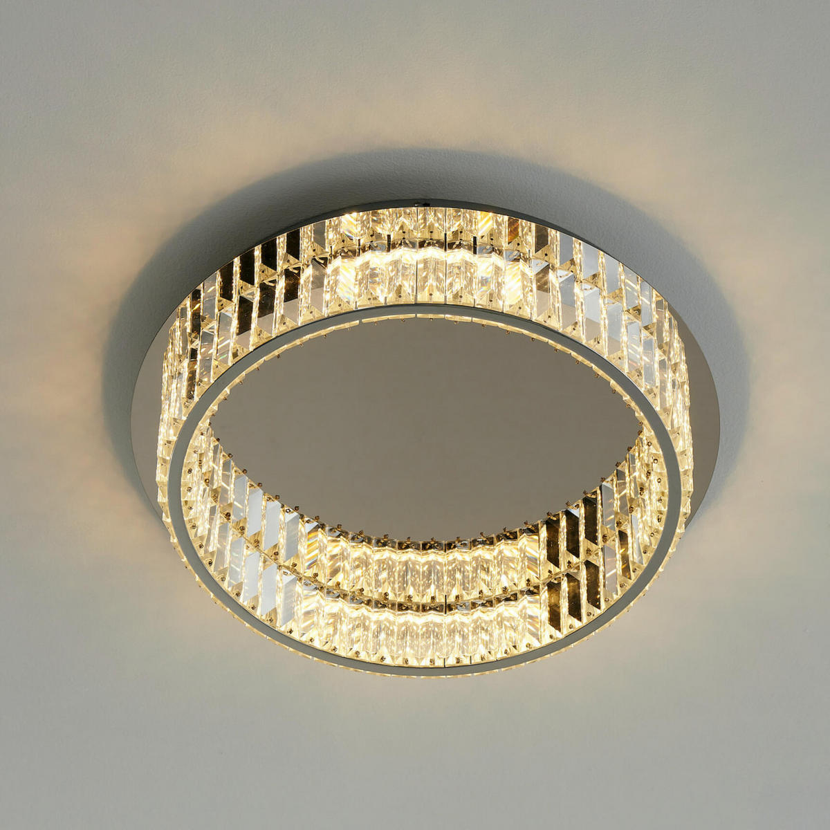 DECKENLEUCHTE Pezzati, Silber/Chrom, 13cm - Chromfarben, Glas (13/50/13cm) - KOSILUM