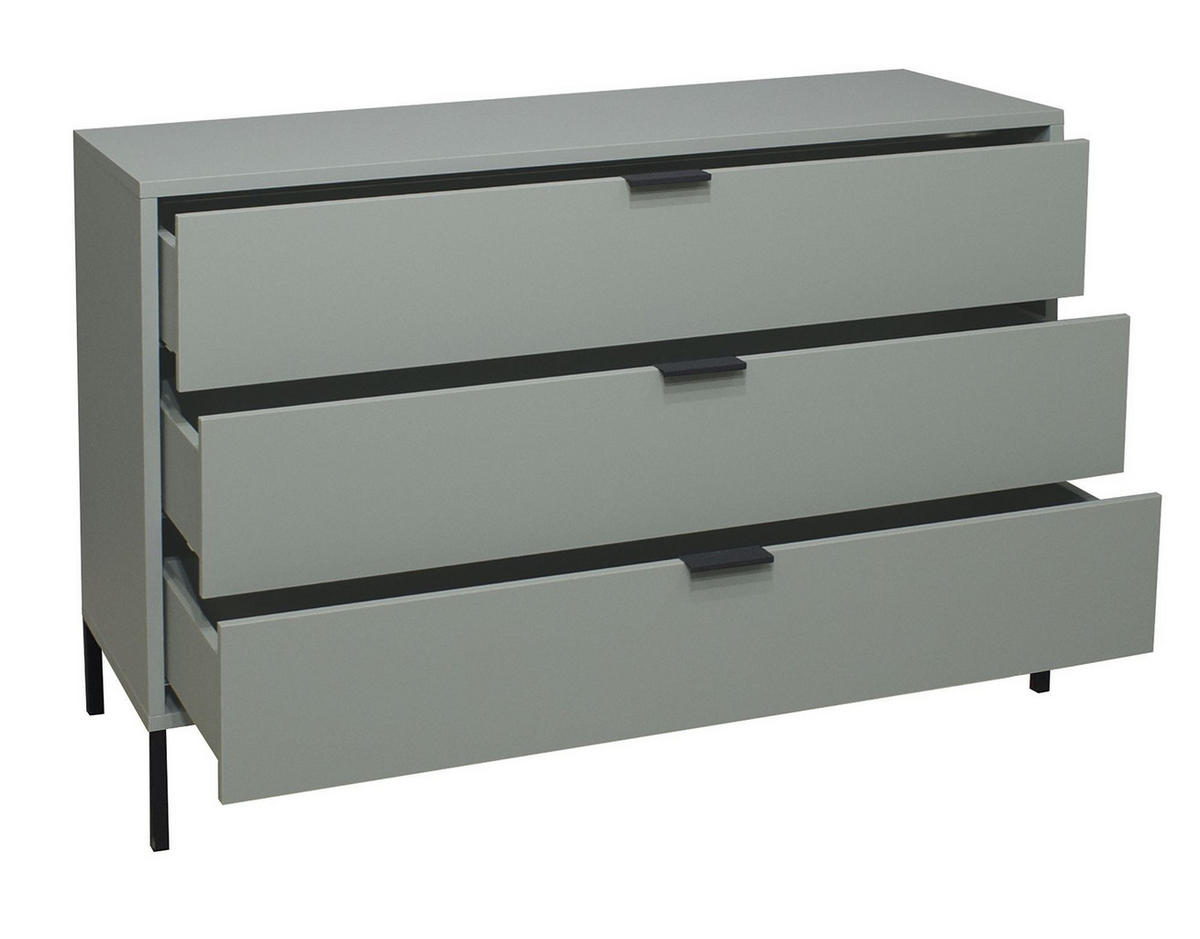 KOMMODE Erna 119x45x82 Pinie Green matt Lack - Grün, Holzwerkstoff (119/82/45cm) - 58aufmkessel