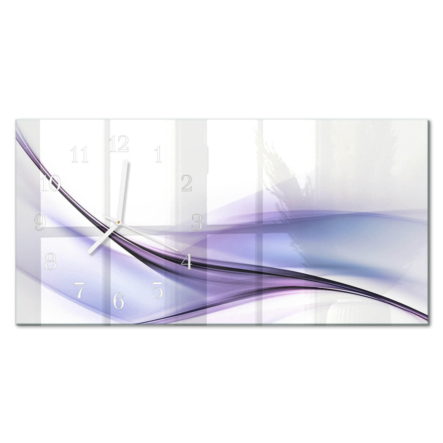 WANDUHR 60x30 cm - Zen-Steine - Lila, Glas (60/30/0.4cm) - TULUP