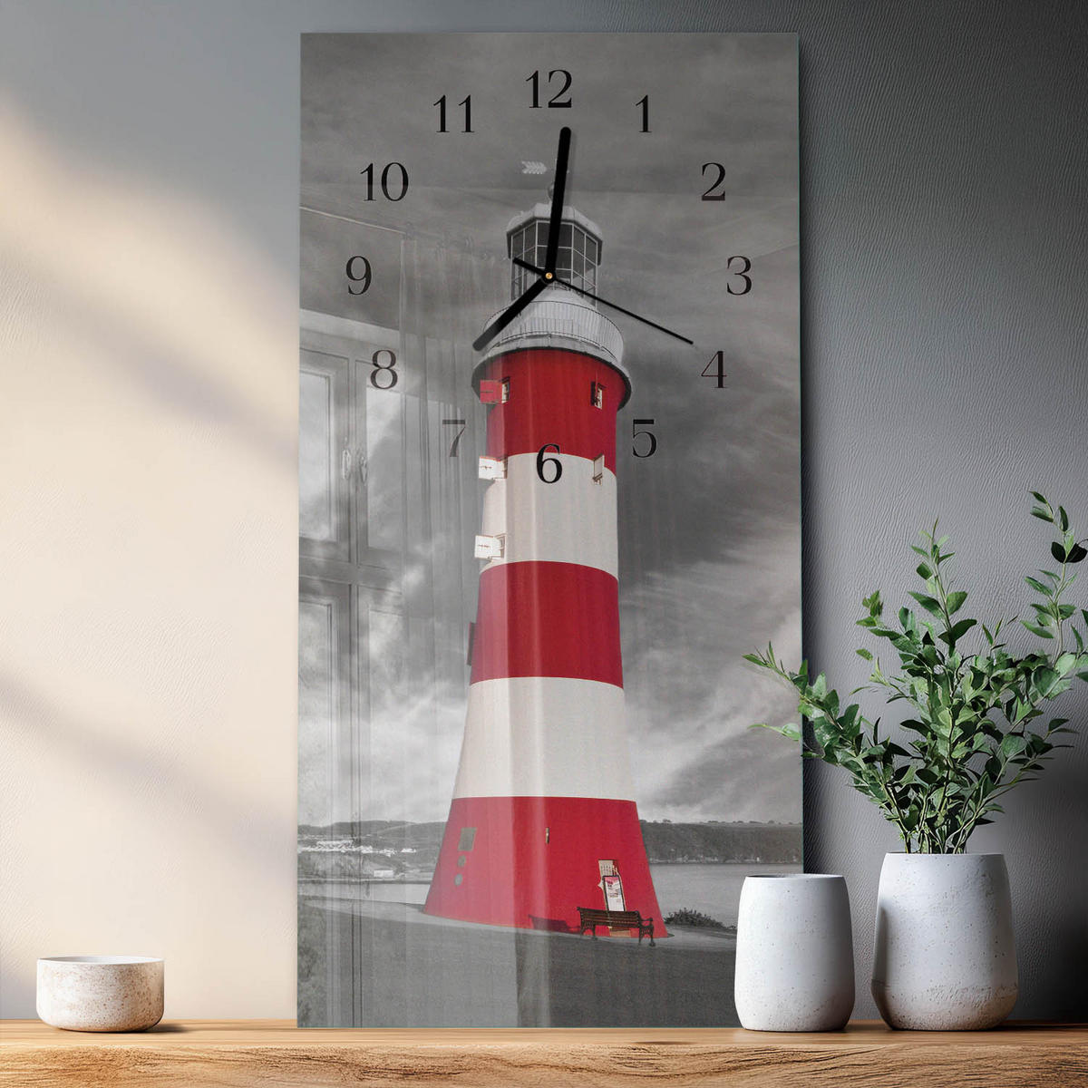 WANDUHR 60x30 cm - Apfel - Multicolor, Glas (30/60/0.4cm) - TULUP