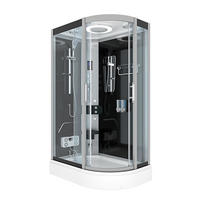 DUSCHE Duschkabine D60-73T1R-EC Schwarz 80x120 - Schwarz, Glas/Kunststoff (80/120/215cm) - AcquaVapore by Sandra Jentho