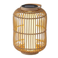WIEDERAUFLADBARE Solarlaterne MARIEL beige - Beige, Naturmaterialien (27/27/40cm) - Lumisky