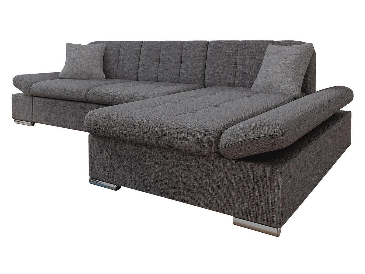 ECKSOFA Malwi, Seite: Rechts - Chromfarben, Holz/Textil (278/161cm) - MIRJAN24