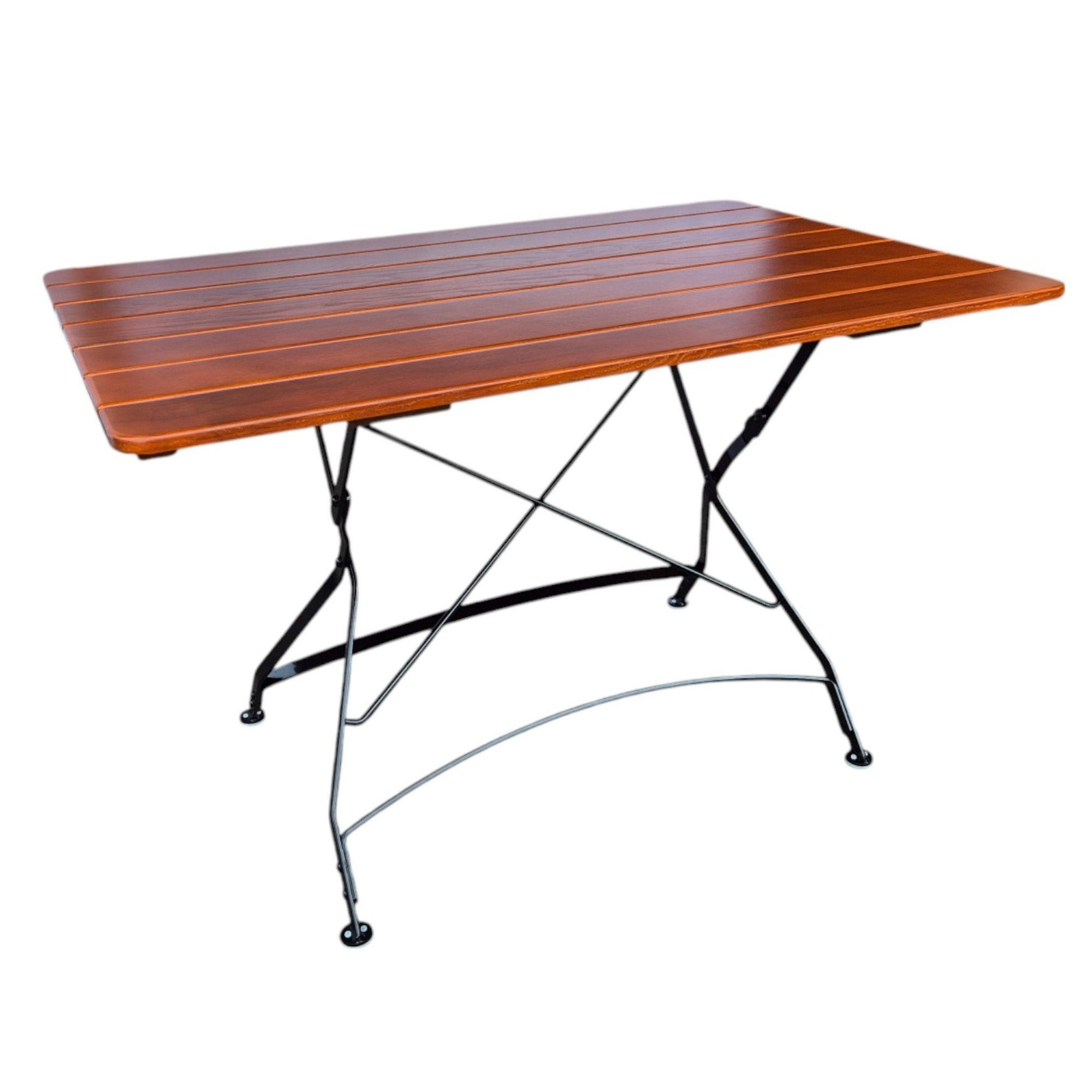BIERGARTENTISCH BAVARIA 74x120x80cm Klappbar Eschenholz Schwarz/Braun - Braun, Holz (80/120/74cm) - CHEFGASTRO
