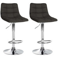 BARHOCKER 2er Set James Stoff chrom dunkelgrau - Chromfarben/Grau, Textil/Metall (43/108.5/46.5cm) - TPFLiving