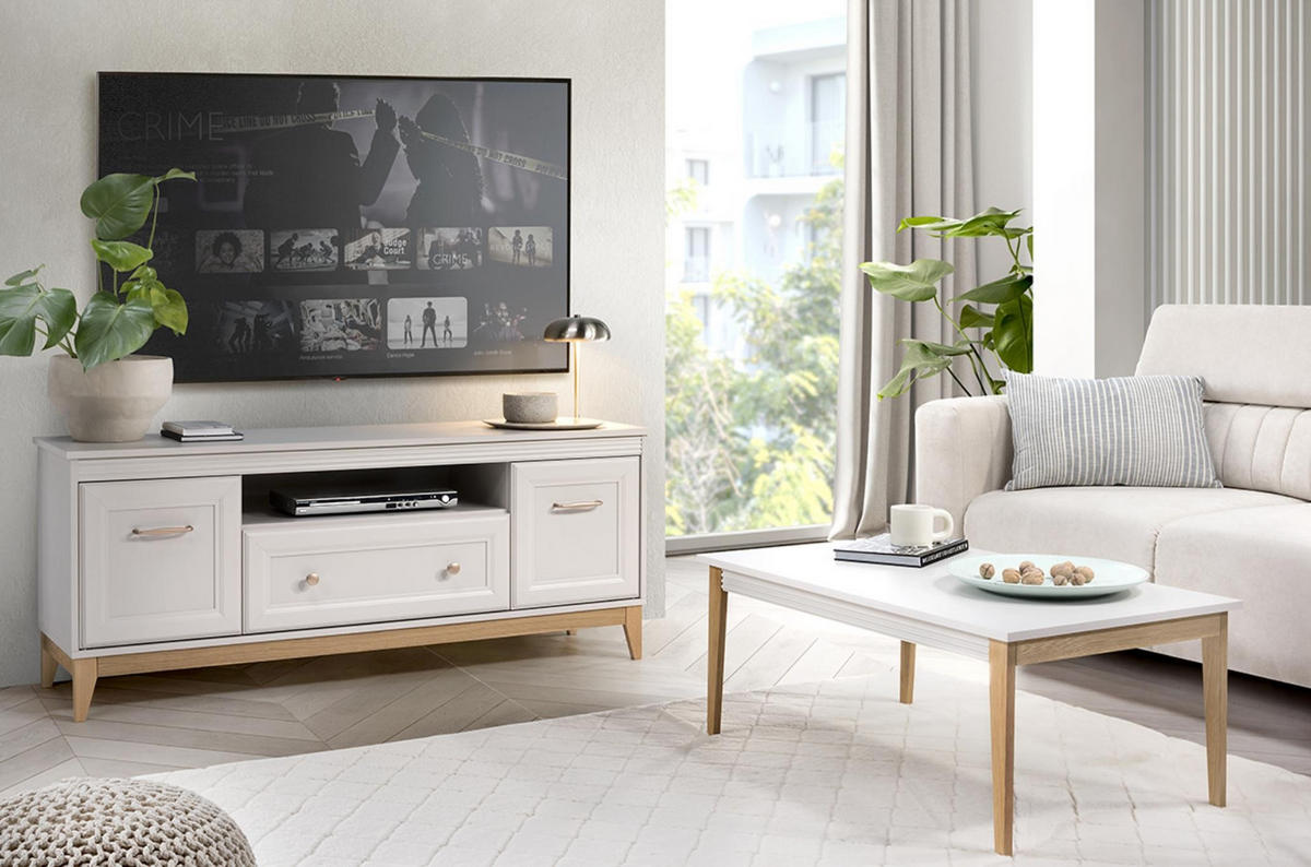 KLEIDERSCHRANK Windsor Kaschmir, Dreitürige mit Schublade - Kaschmir, Holzwerkstoff (92/193/55cm) - Bettso