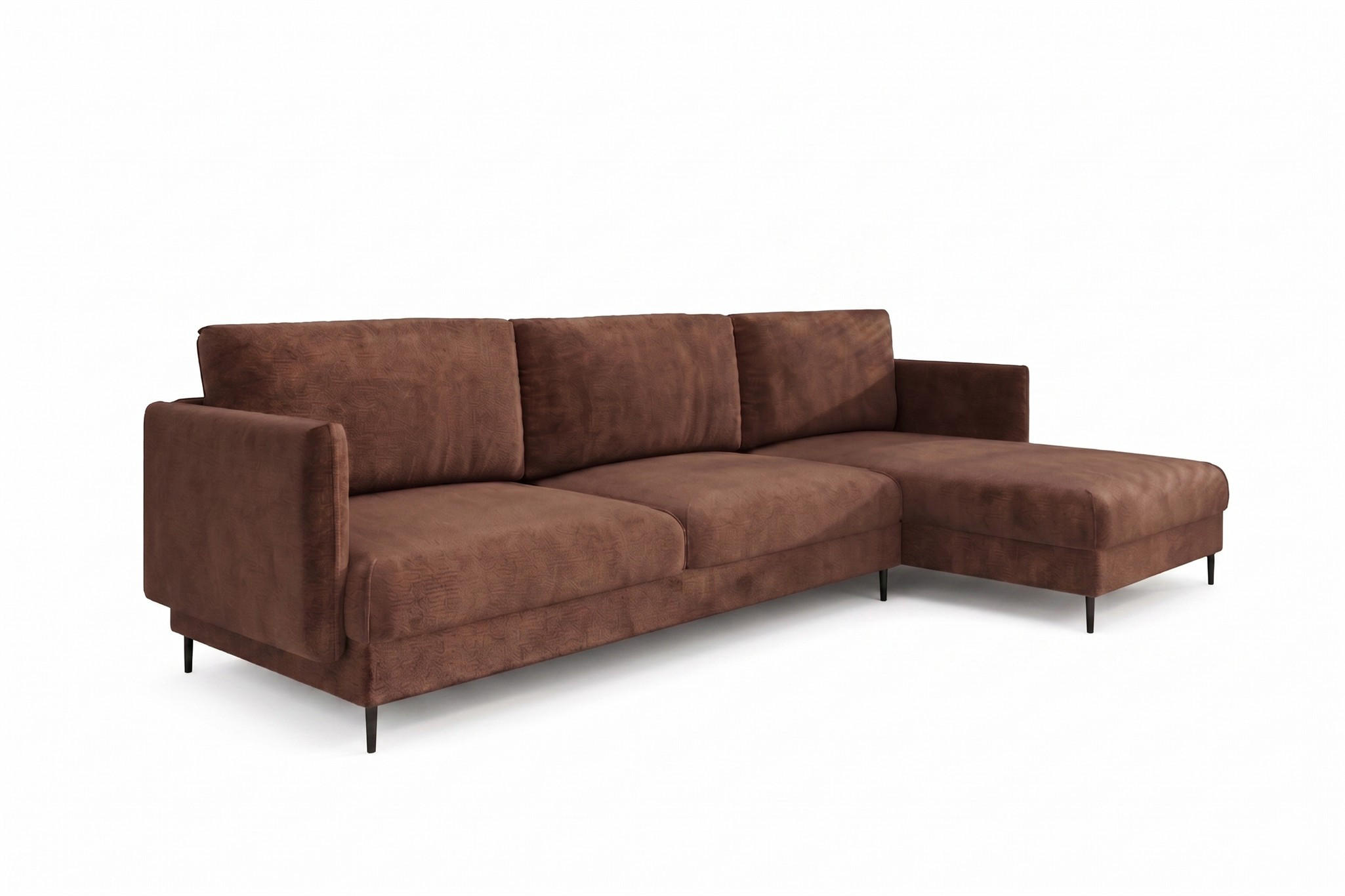 ECKSOFA Helmer Max In Stoff Vibe - Braun, Holzwerkstoff/Textil (323/164cm) - Fun Möbel