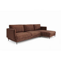 ECKSOFA Helmer Max In Stoff Vibe - Braun, Holzwerkstoff/Textil (323/164cm) - Fun Möbel