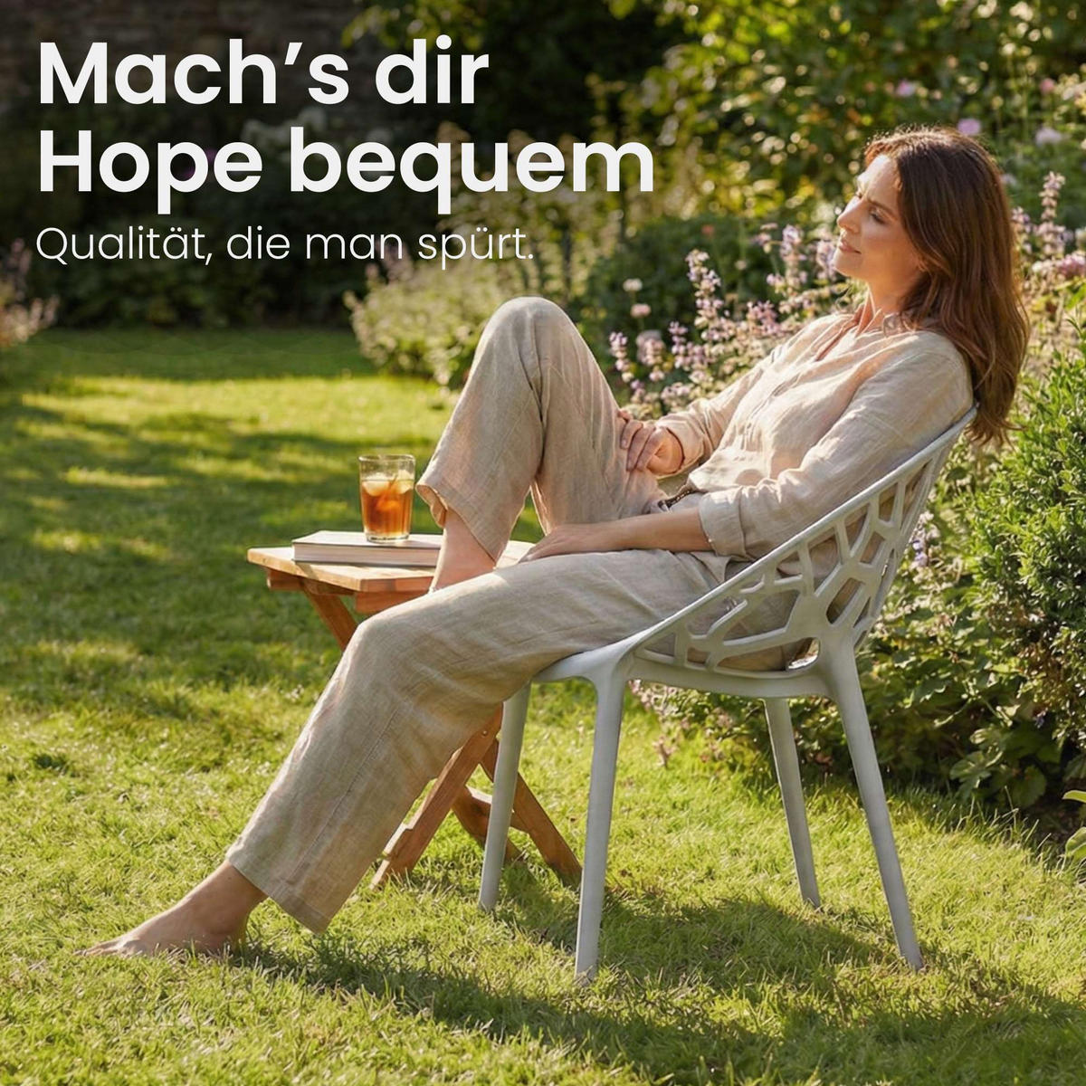 GARTENSTUHL Kunststoff Hellgrau - Hellgrau, Kunststoff (59/80/60cm) - CLP