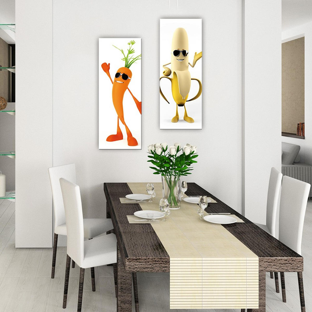 GLASBILD 30x80 cm Küche Banane gelb - Gelb, Glas (30/80cm) - artissimo