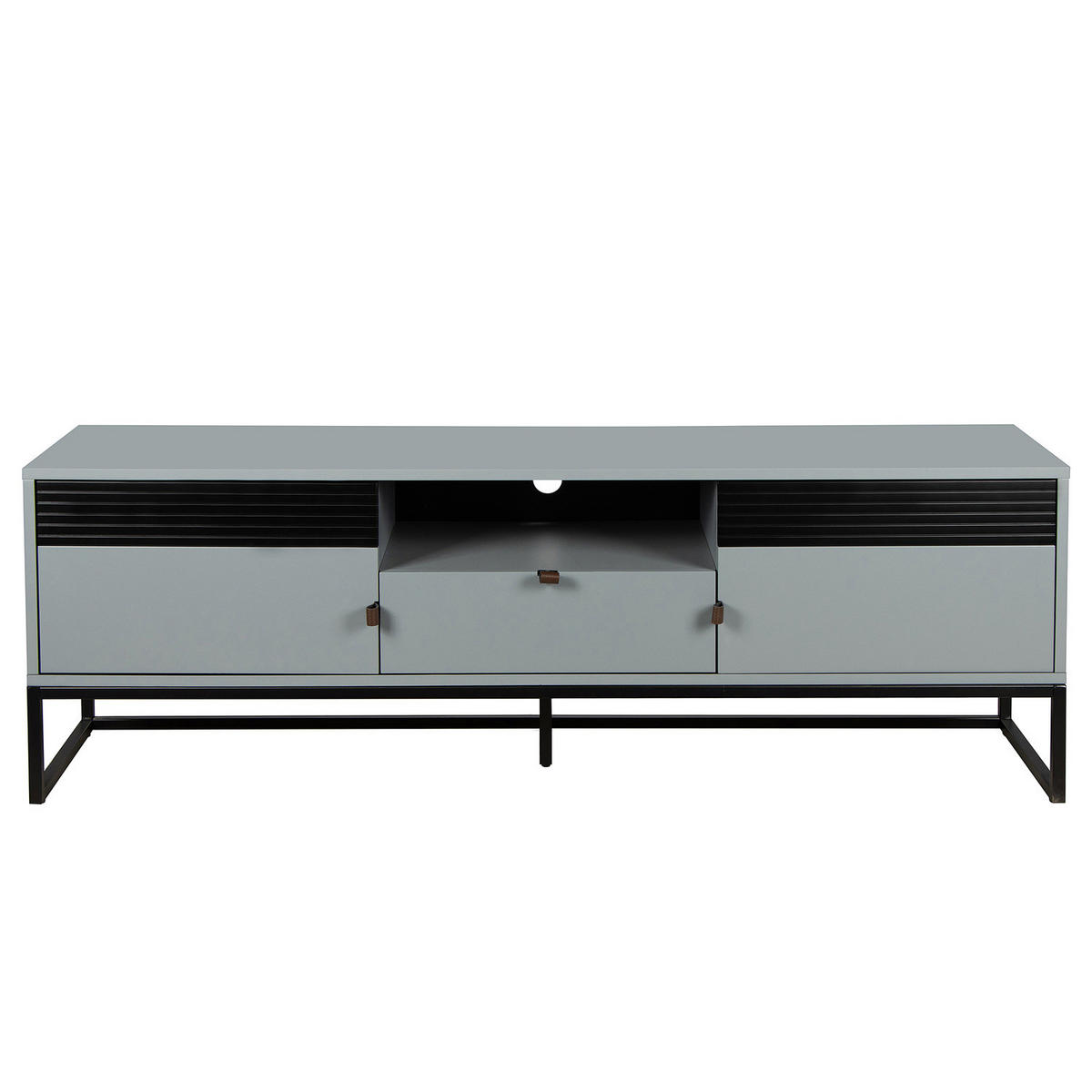TV-LOWBOARD - Holzwerkstoff - Blaugrau/Schwarz, Holzwerkstoff/Kunststoff (160/55/40cm) - home24