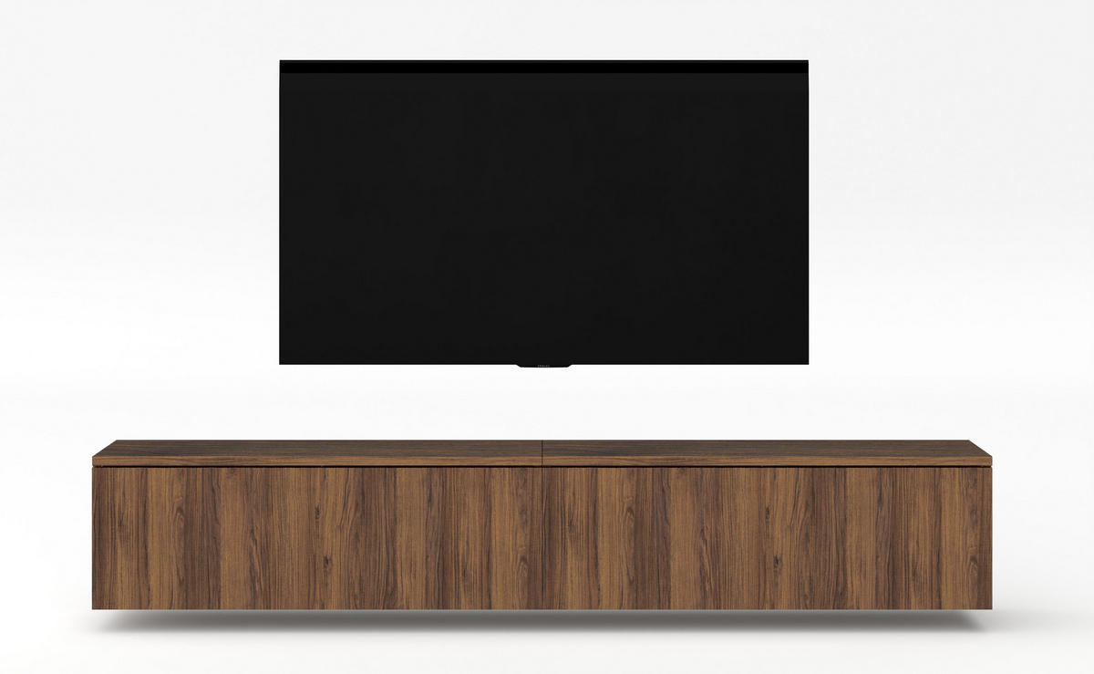 LOWBOARD Loriano 2x100 Nussbaum Warmia 200/34/32 cm – TV Schrank - Nussbaumfarben, Holzwerkstoff (200/34/32cm) - AX Living