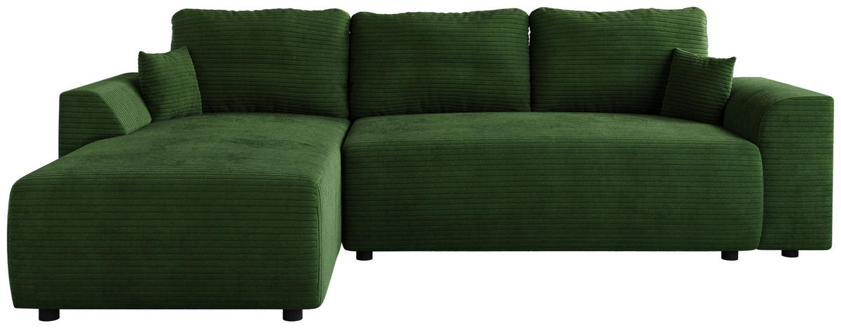 ECKSOFA Romeo mit Schlaffunktion Grün - Grün, Textil (285/185cm) - Bromarkt
