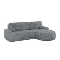 ECKSOFA mit Schlaffunktion und Bettkasten LIRA-L - 264x172x89 Dunkelgrau - Dunkelgrau, Holzwerkstoff/Textil (172/264cm) - ALTDECOR
