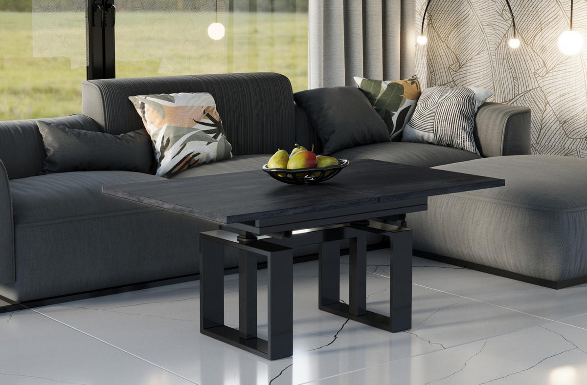 COUCHTISCH Empoli höhenverstellbar, ausziehbar bis 170 cm - Graphitfarben, Holzwerkstoff (110/65/58cm) - Endo-Moebel