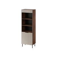 VITRINE Almera 03 - Kaschmir/Nussbaumfarben, Holzwerkstoff/Metall (60/185/42cm) - MIRJAN24