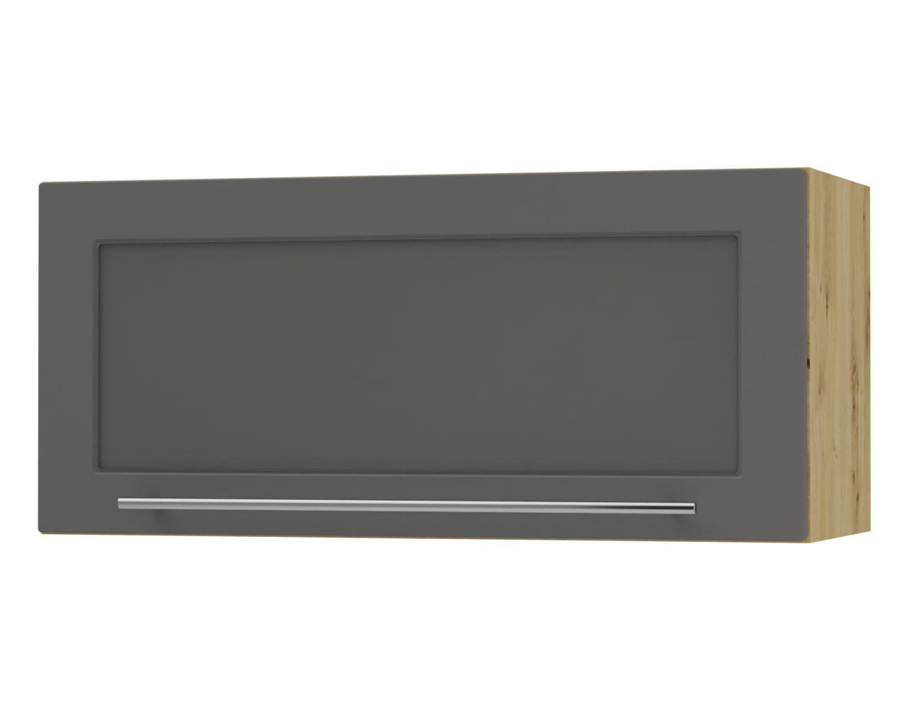 KLAPPHÄNGESCHRANK Kvantum W4BS/80 Graphit Matt / Eiche Artisan Matt 80 / 32,5 / 36cm - Graphitfarben/Eiche Artisan, Holz/Holzwerkstoff (80/36/32.5cm) - Feldmann-Wohnen