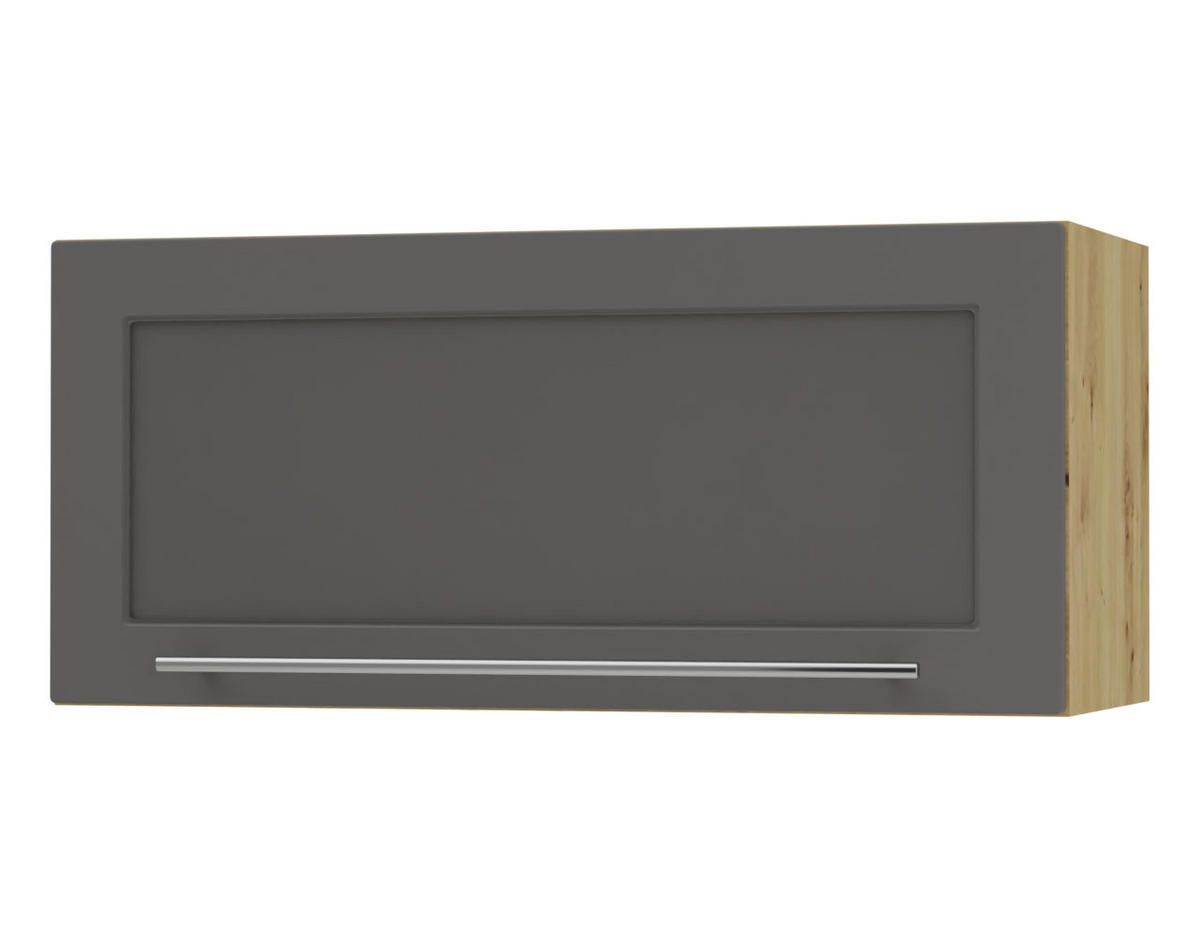 KLAPPHÄNGESCHRANK Kvantum W4BS/80 Graphit Matt / Eiche Artisan Matt 80 / 32,5 / 36cm - Graphitfarben/Eiche Artisan, Holz/Holzwerkstoff (80/36/32.5cm) - Feldmann-Wohnen