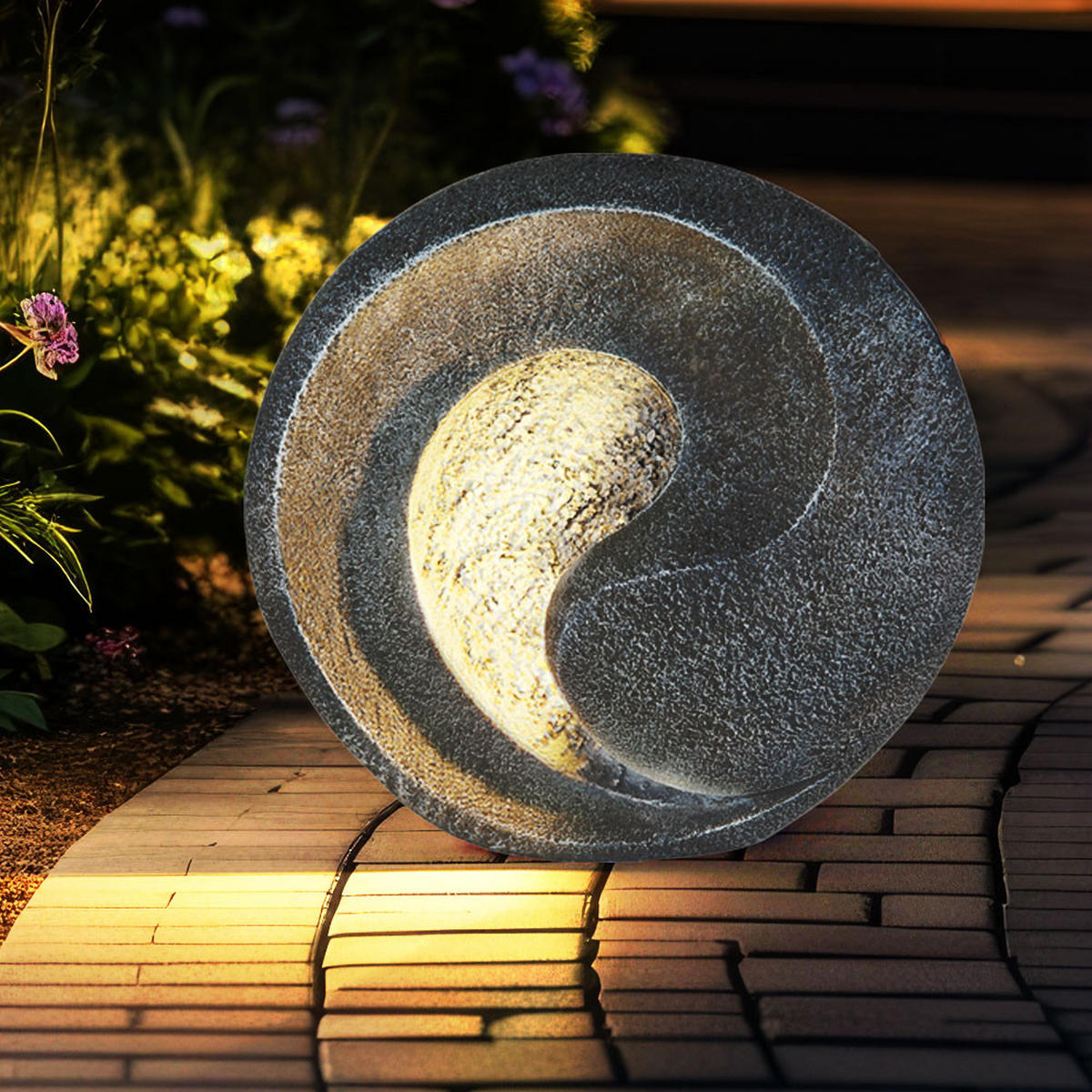 LED AUSSENLEUCHTE Solarleuchte Skulptur Grau - Grau, Kunststoff (29.5/11/29cm) - Globo Lighting