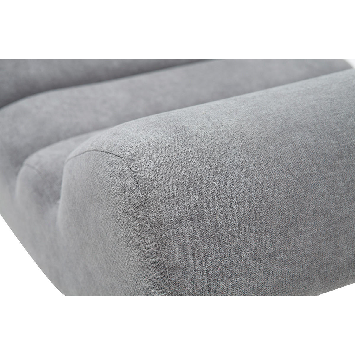 SESSEL Design Grauer Samteffekt Schwarzes Metall TAYLOR - Grau, Textil (94/100/57cm) - Miliboo