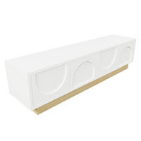 SIDEBOARD mit Holzmaserung weiß 175×40×41,5 cm aus MDF - Weiß, Holzwerkstoff (175/41.5/40cm) - Luhomfu