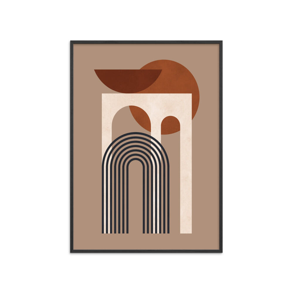 POSTER mit Rahmen Victor Costa - Geometric Composition No.3 - Schwarz/Braun, Holz/Papier (50/70cm) - Poster&Frame